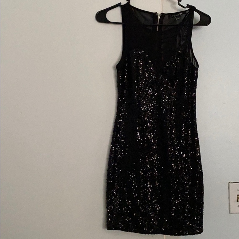 Black sequins mini dress